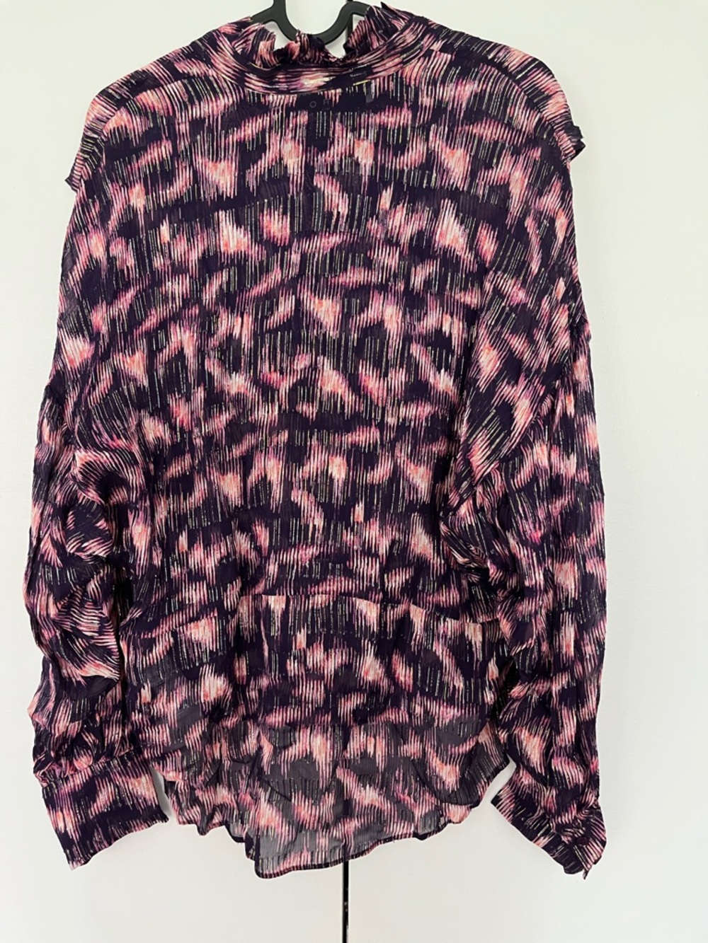 $525 IRO Tchami ruffled printed fil coupé georgette blouse NWT Size FR 34 / US 2 - Picture 13 of 16
